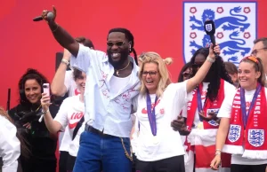 Watch Burna Boy Light Up England Women’s Football Team Celebration with a Surprise Performance