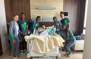 In Pictures: Super Falcons visit injured South African forward Salgado in hospital | The Guardian Nigeria News