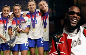 Burna Boy makes a surprise appearance at England’s Euros 2025 trophy parade, Fans react