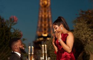 These Photos of Akin Faminu’s Proposal to Kiky Festus Are Straight Out of a Parisian Fairytale