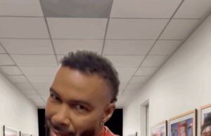 Omari Hardwick Made the Spirit Tunnel His Stage in Head-to-Toe Red