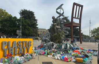At UNEP’s Geneva conference, giant sculpture reimagines plastic pollution as public health emergency
