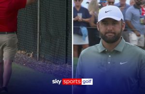 Scheffler somehow makes bogey after hitting opening shot out of bounds!