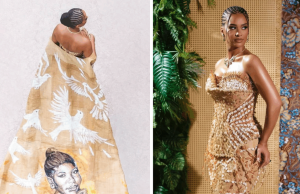 Julia Mbongo’s Raffia Wedding Dress & Cloak Is a Love Letter to Her African Heritage
