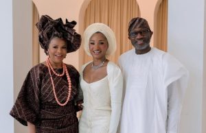 Family Goals! Temi, Nana & Femi Otedola Are Picture Perfect in This Stunning Wedding Portrait