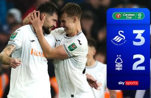Swansea score TWO injury-time goals to send Postecoglou's Forest out of Carabao Cup